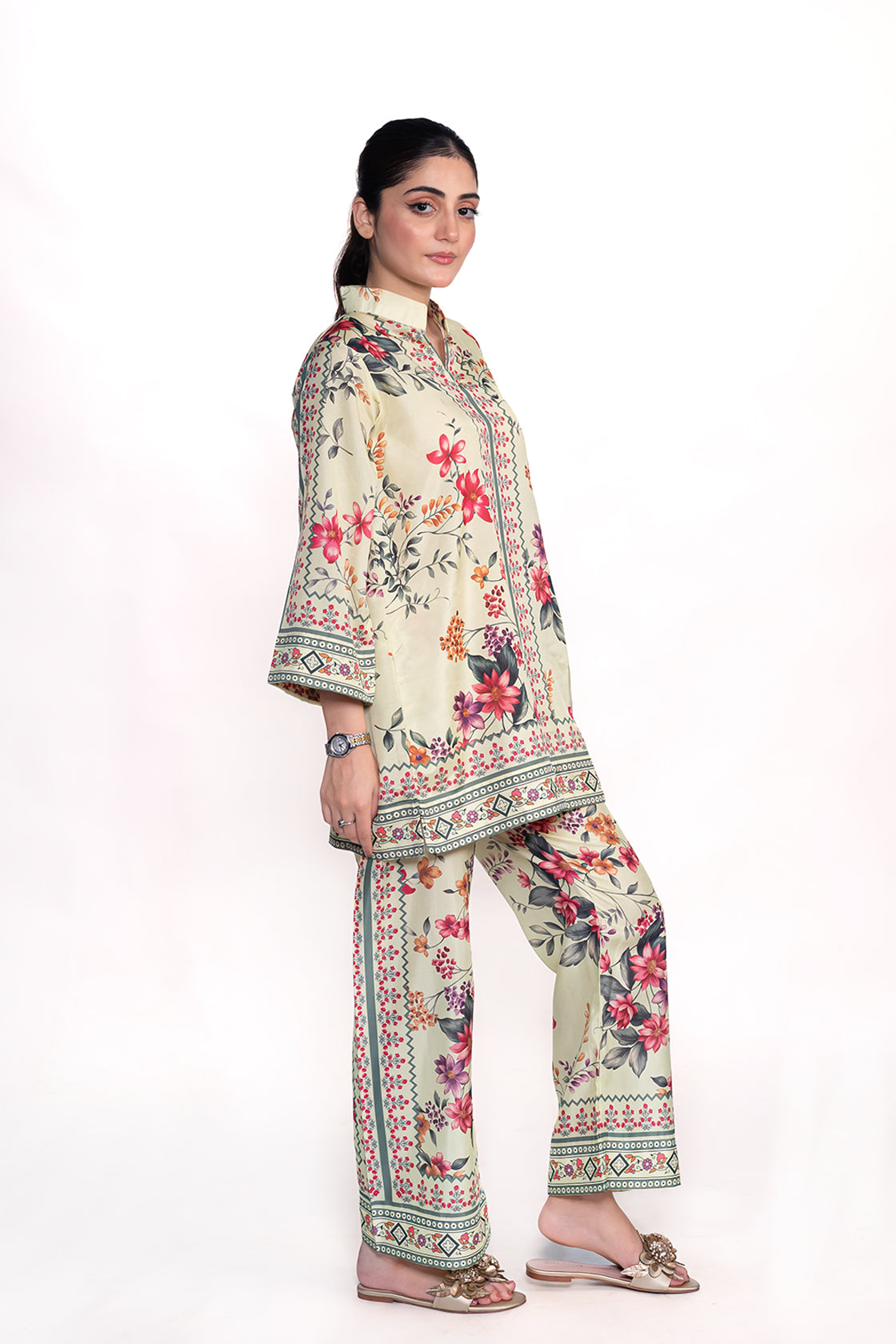 CAMELLIA FLORAL PRINTED CREPE LAWN CO-ORD SET