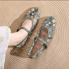 Ballerinas with Decorative Flowers - Green
