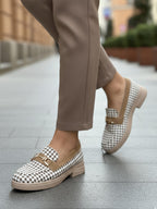 Houndstooth Loafer - Beige