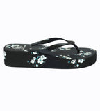 Floral Wedge Black