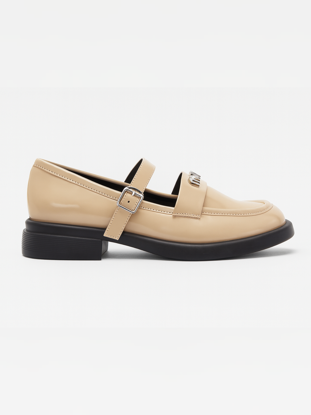 Patent Loafer - Beige
