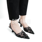 Wren Pearl Embroidery Black