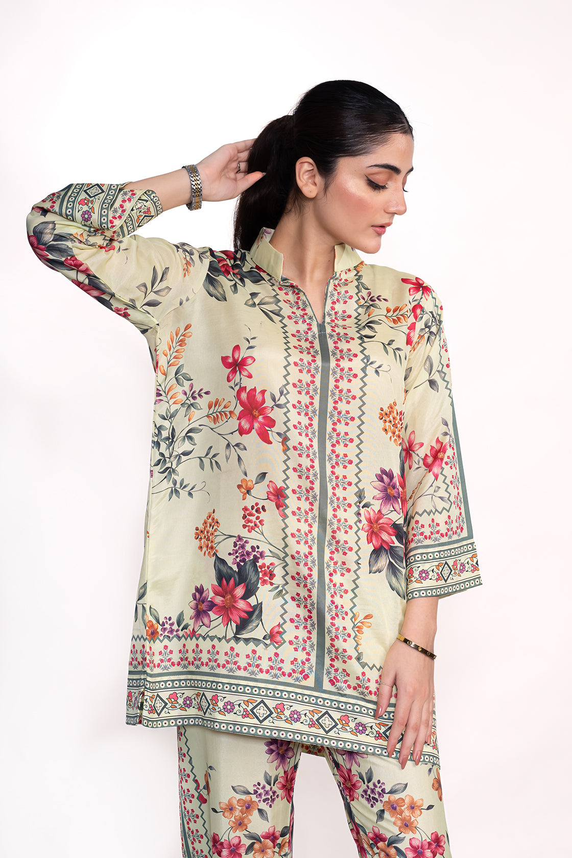 CAMELLIA FLORAL PRINTED CREPE LAWN CO-ORD SET