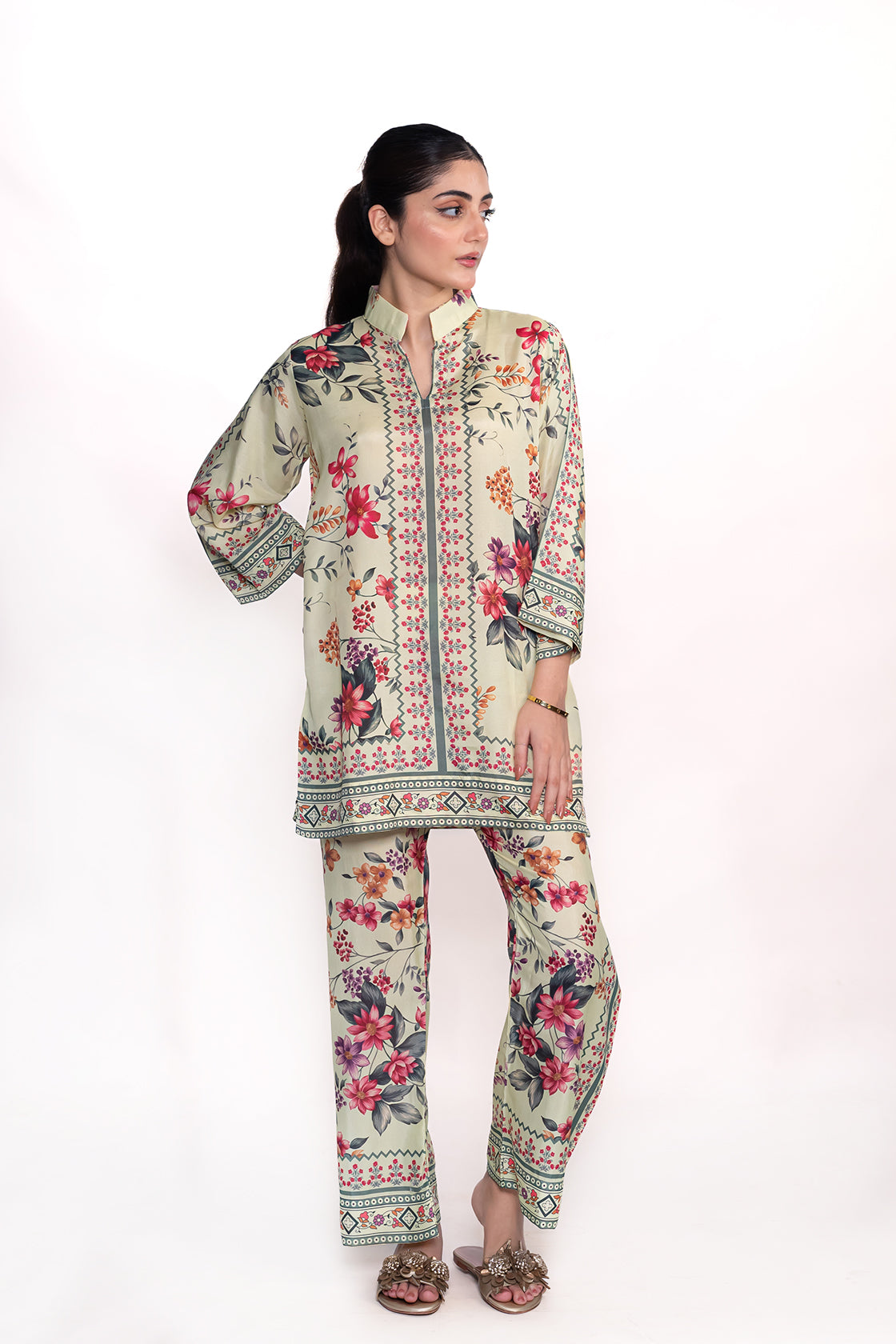 CAMELLIA FLORAL PRINTED CREPE LAWN CO-ORD SET