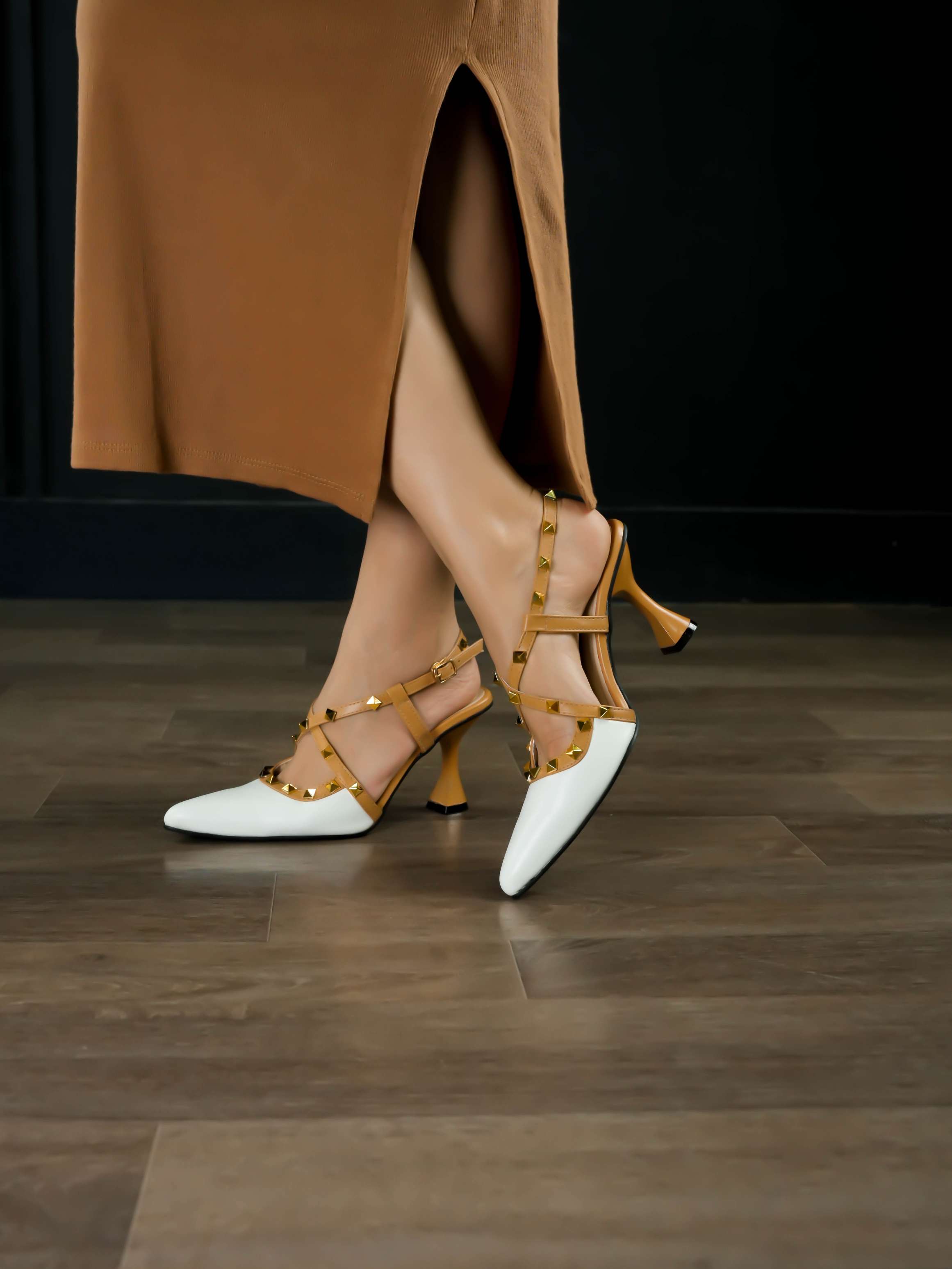 Rockstud Stiletto Pumps - White