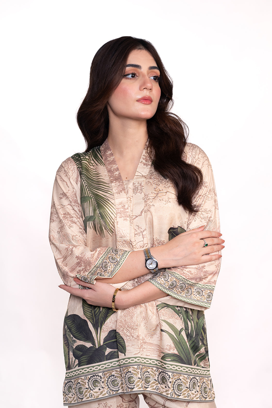 ARICA PALM PRINTED CREPE LAWN CO-ORD SET