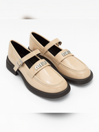 Patent Loafer - Beige
