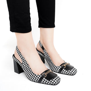 Checkered Slingback Black