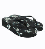 Floral Wedge Black