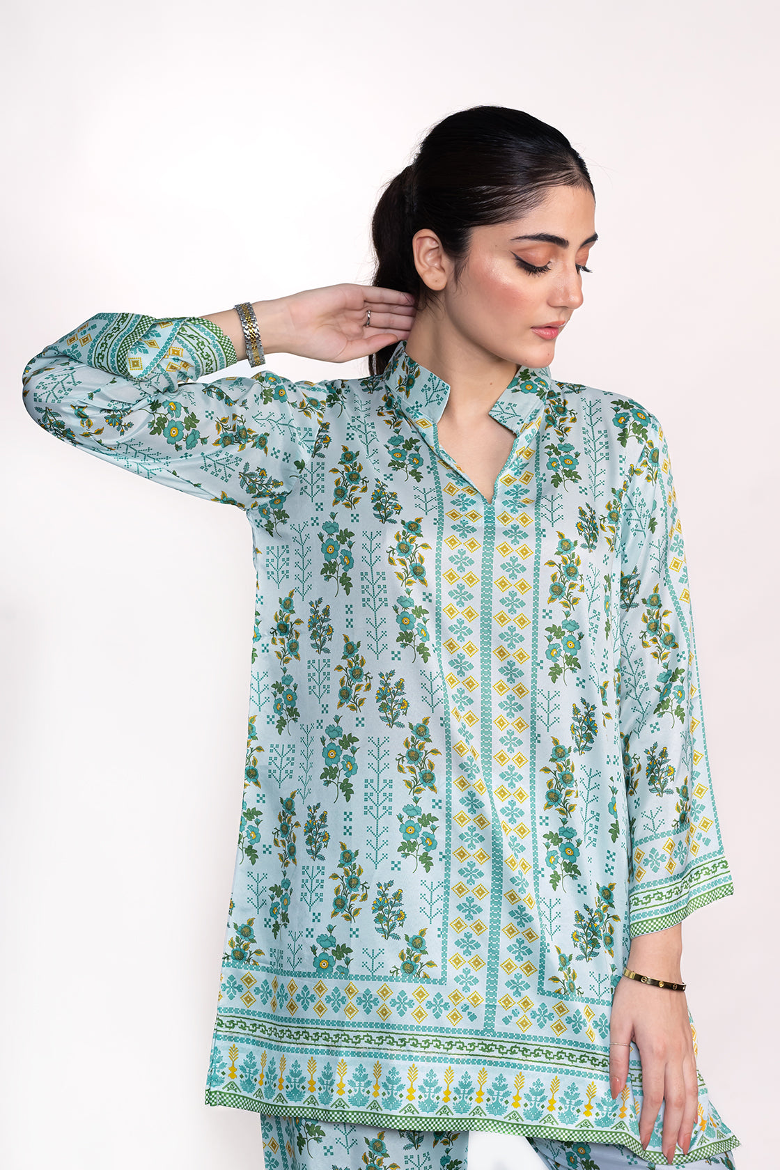 CALLA LILY FLORAL PRINTED CREPE LAWN CO-ORD SET