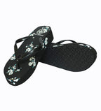 Floral Wedge Black