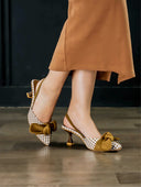 Lella Checkered Heel - Olive