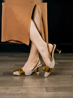 Lella Checkered Heel - Olive