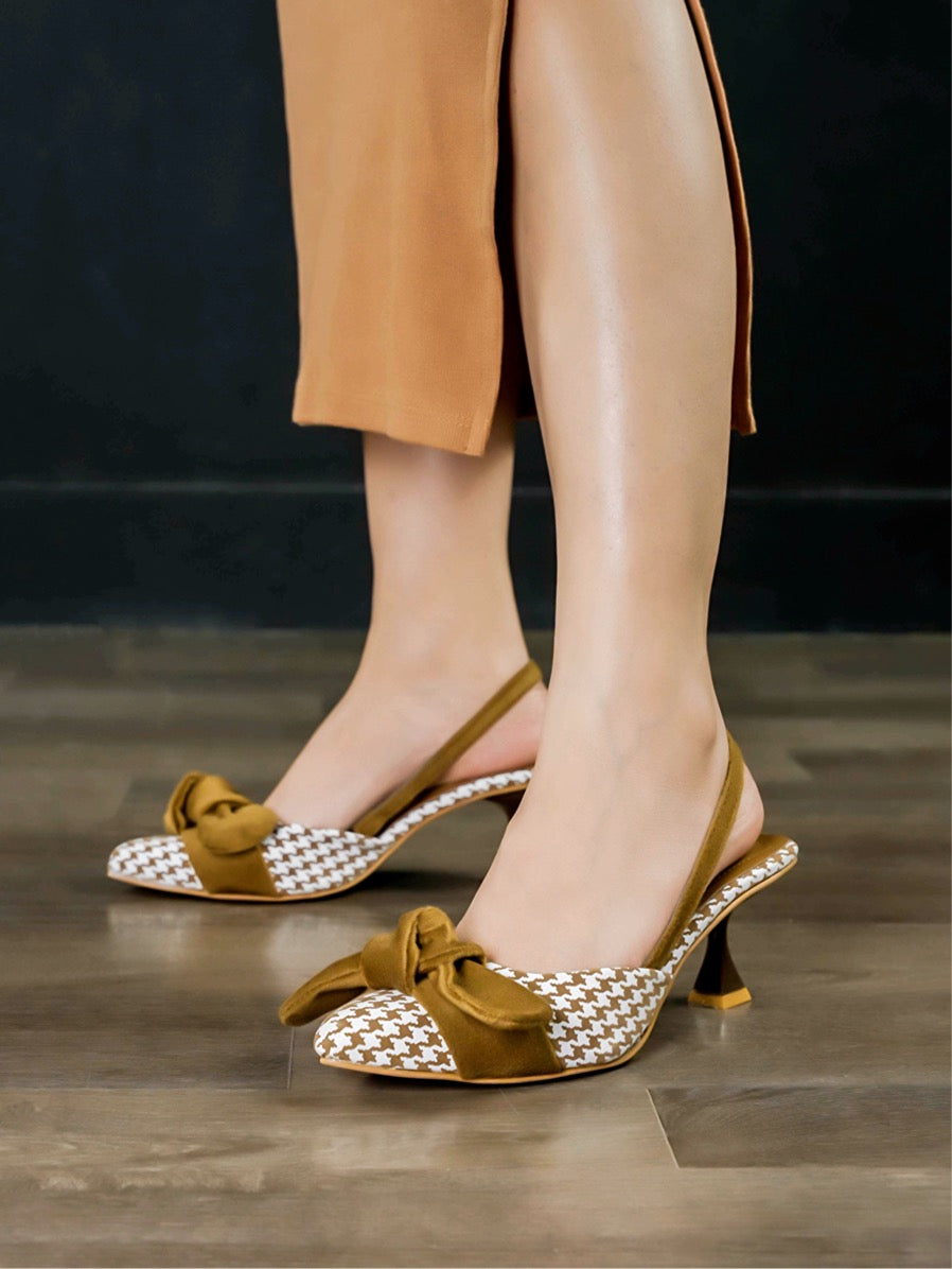 Lella Checkered Heel - Olive