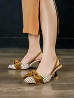 Lella Checkered Heel - Olive