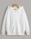 White Pull Over Zipper Hood