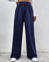 Comfort Stretch French Terry Open Bottom Trouser Navy Blue