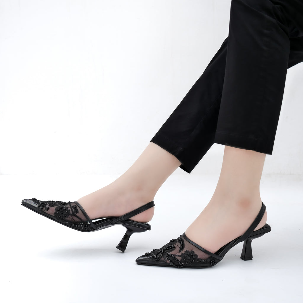 Wren Pearl Embroidery Black