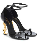 BLACK BEAUTY OPYUM Sandle Gold Heel - Breakin.pk