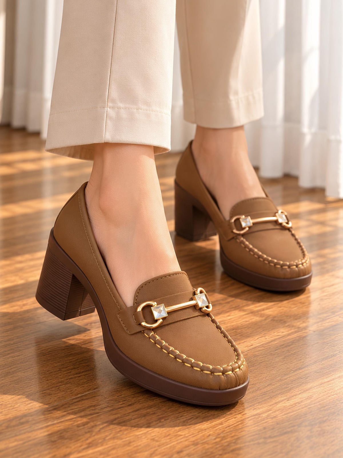 Elina Block Heel Loafers