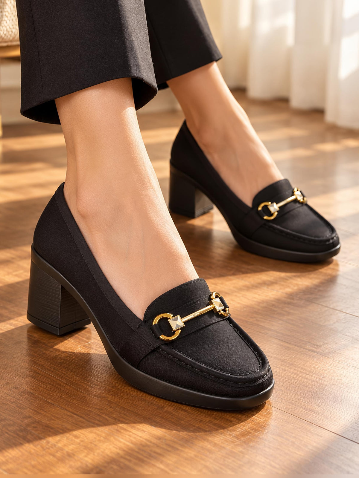 Elina Block Heel Loafers