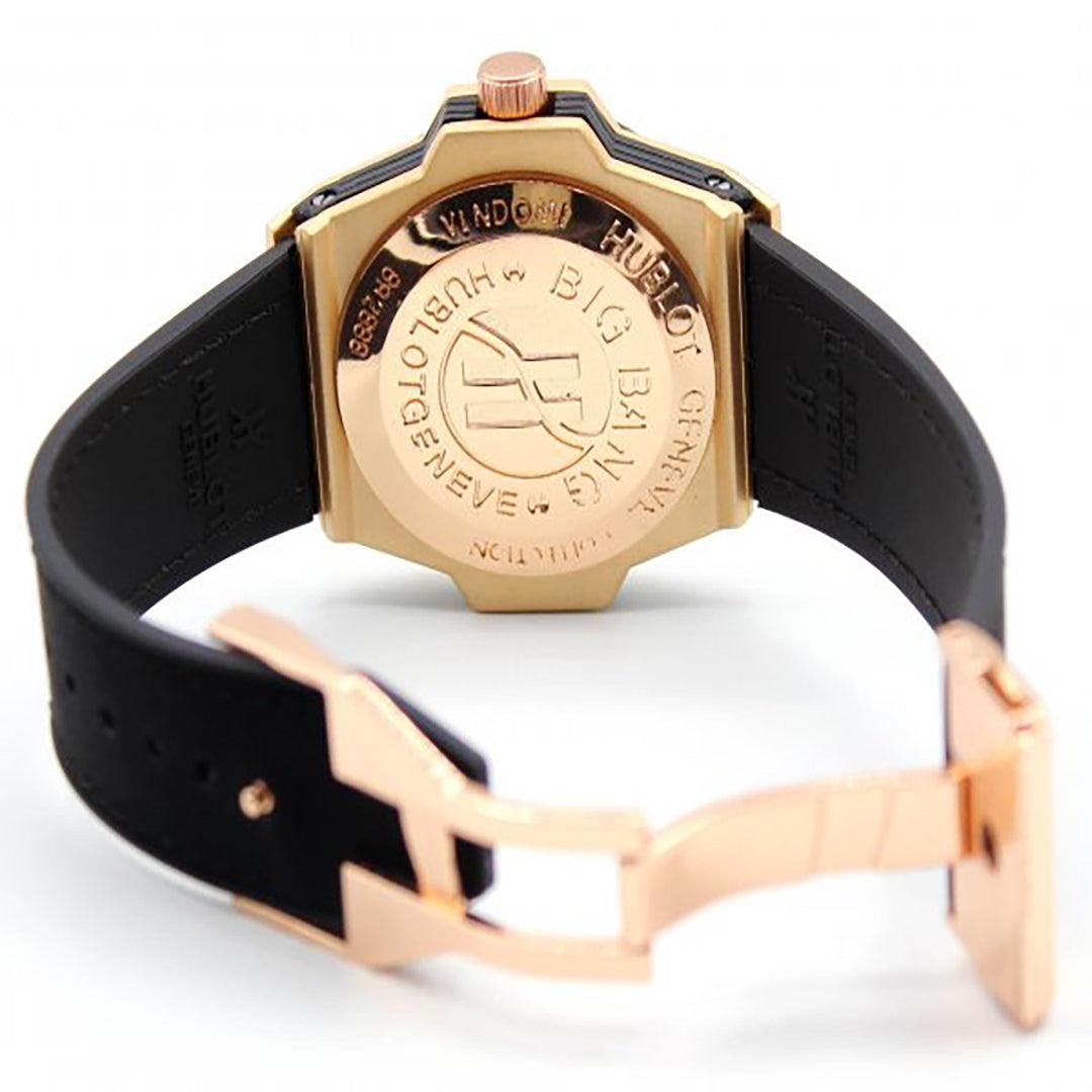 AeroFusion Rose Gold With Black Ring & Skeleton Dial - Breakin.pk